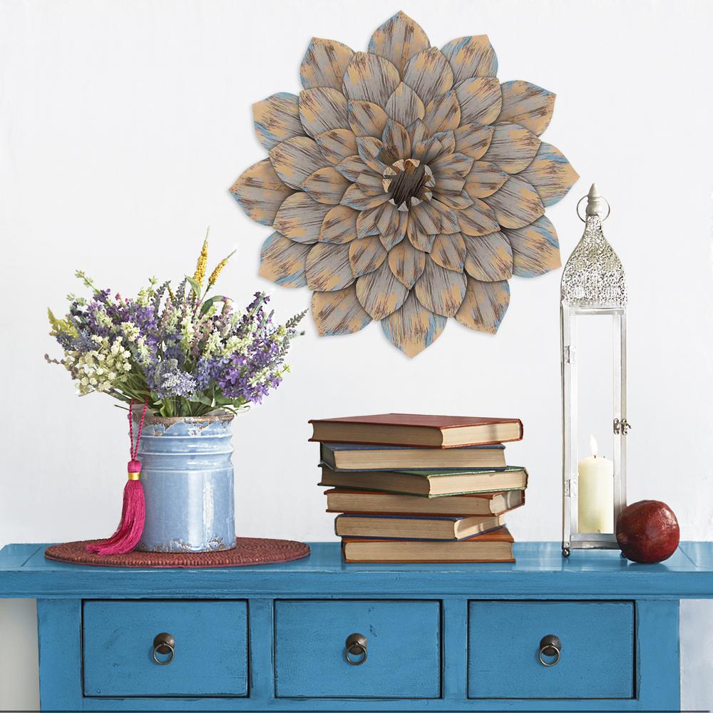 Home Decorators Collection Amaryllis Metal Wall Decor in Distressed