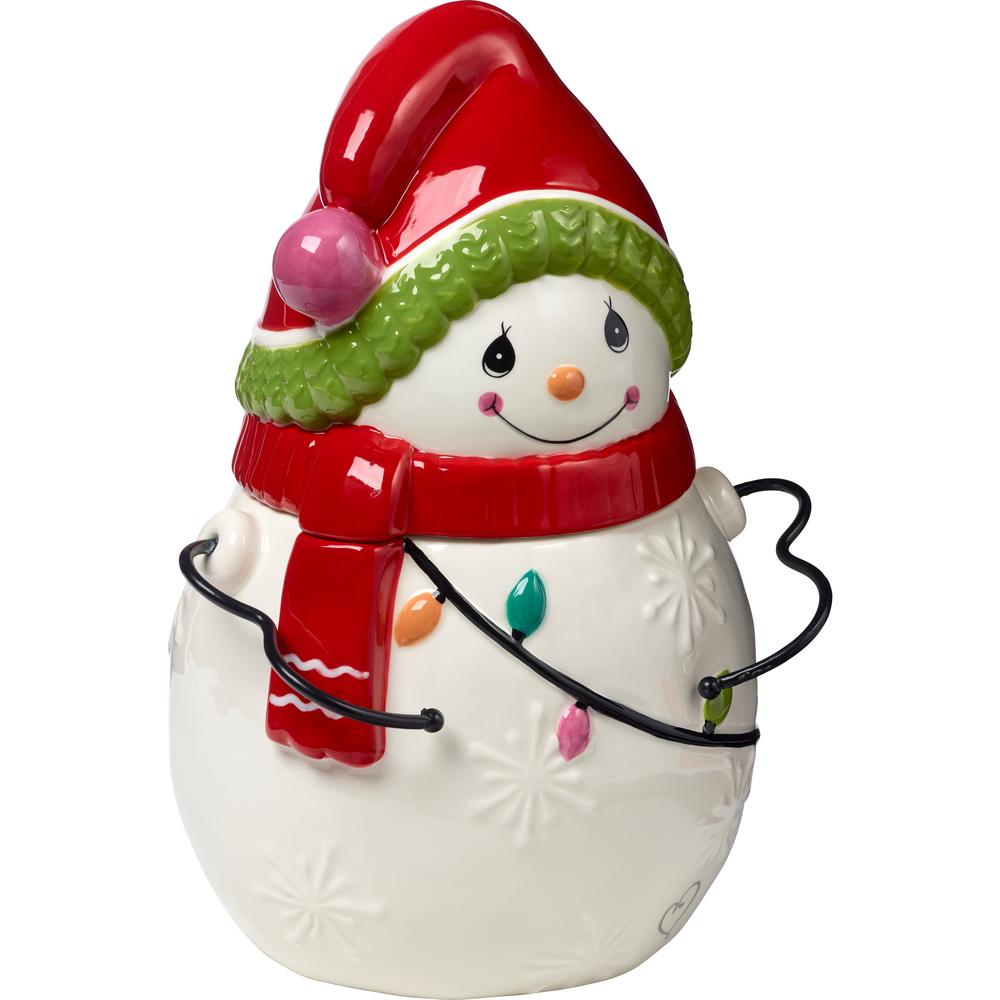 Precious Moments Be Jolly Ceramic Snowman Cookie Jar 191425 The Home Depot