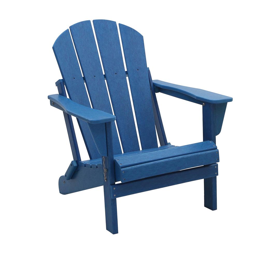 Westin Outdoor Addison Pacific Blue Folding Poly Outdoor Adirondack