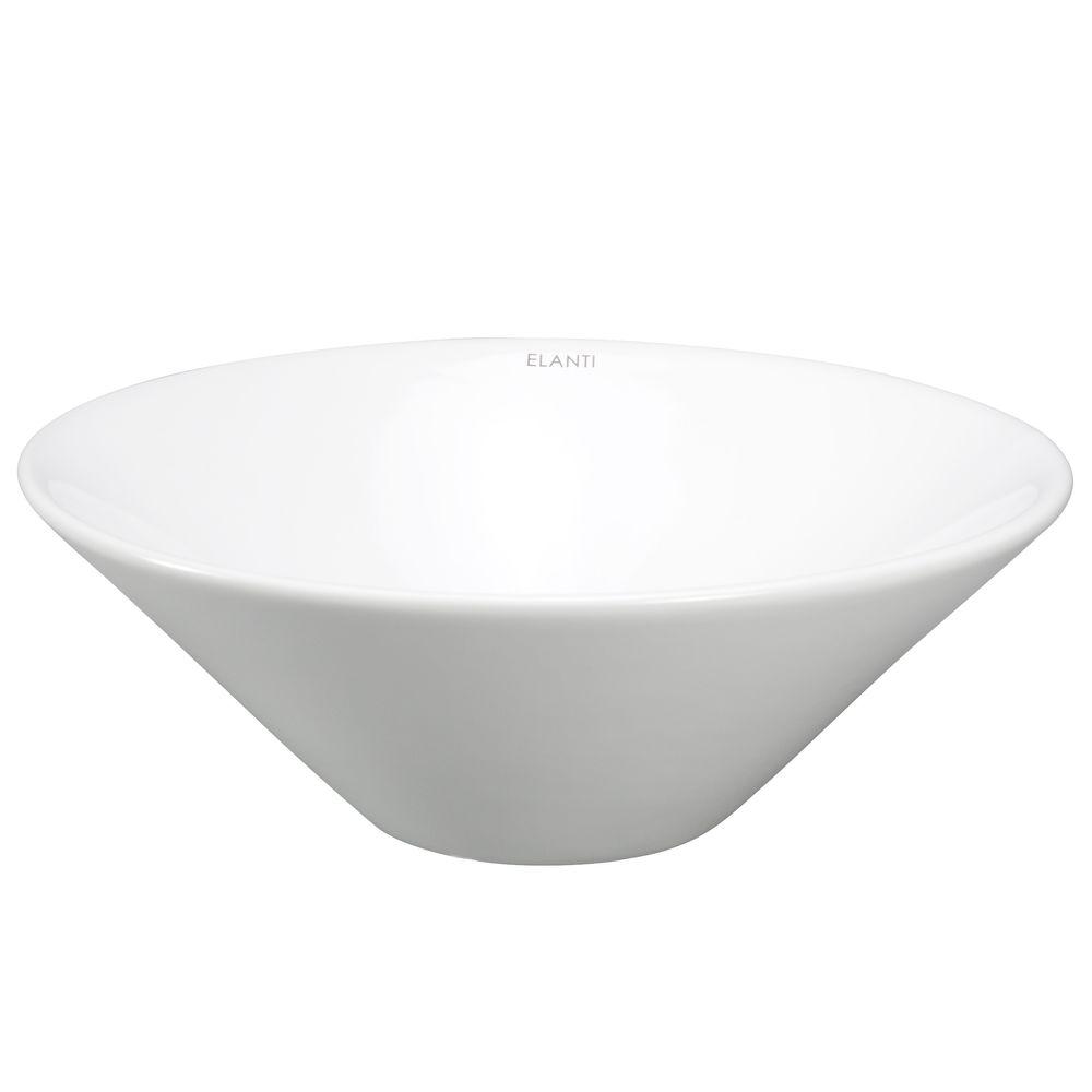UPC 852881005090 product image for Elanti Round Vessel Bathroom Sink in White | upcitemdb.com