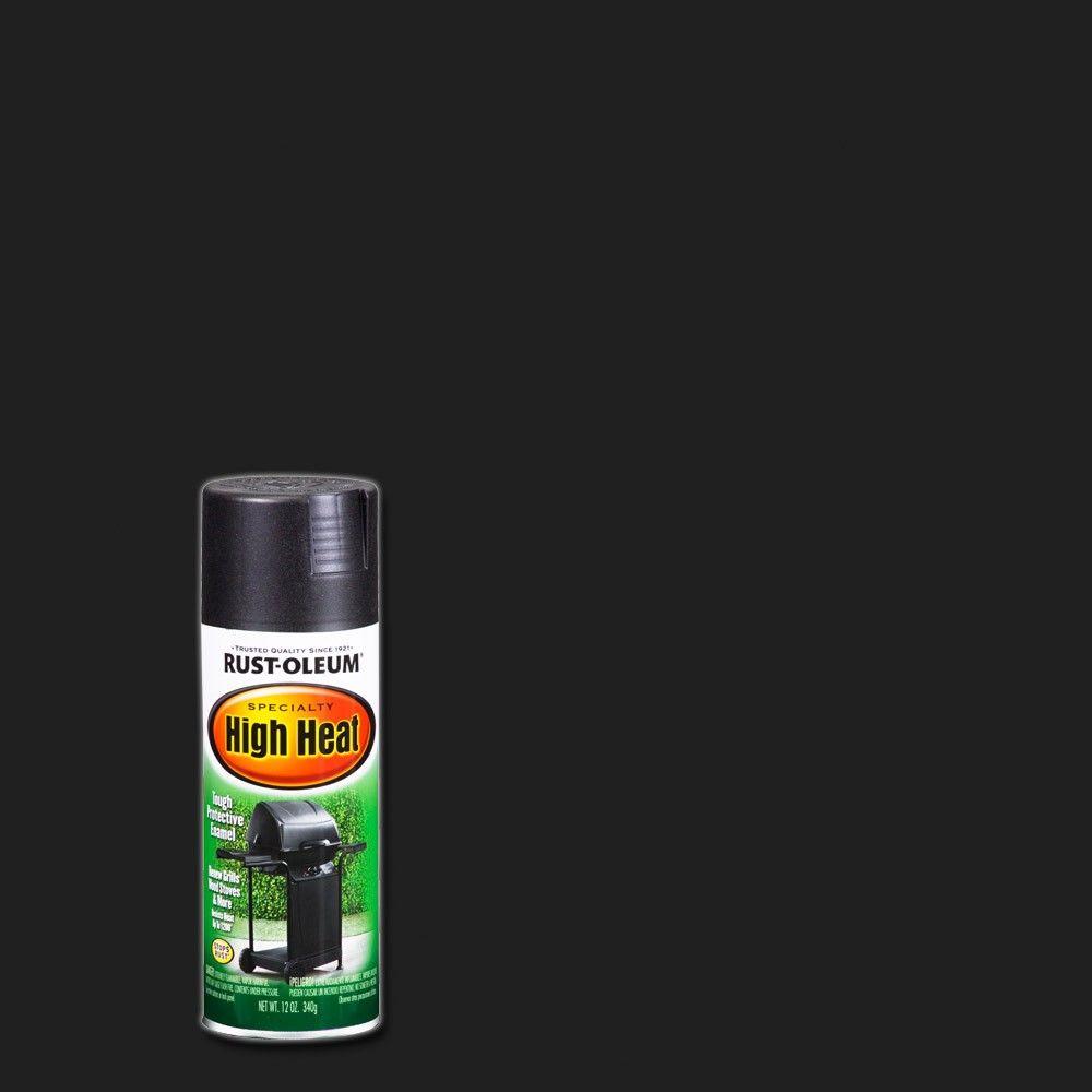 Rust Oleum Specialty 12 Oz High Heat Satin Bar B Que Black Spray