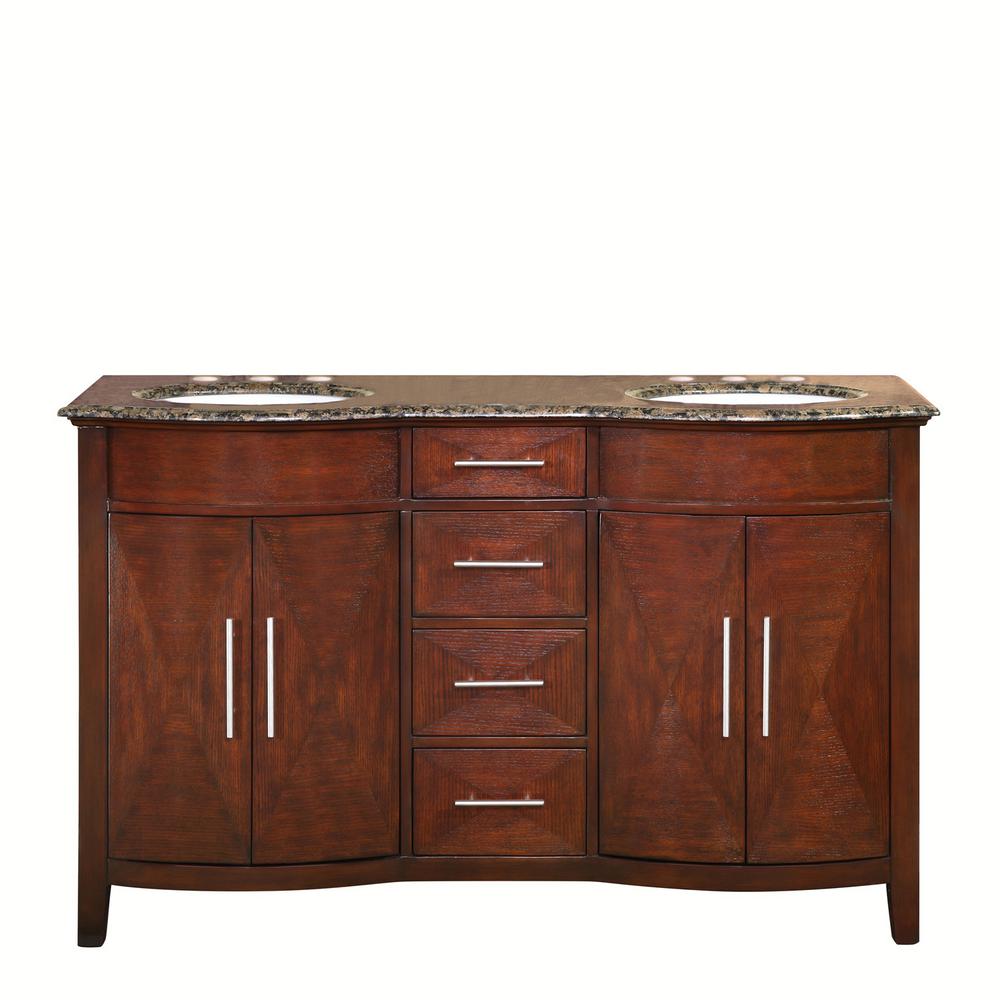 50 58 In Bathroom Vanities Bath The Home Depot D Vanity In Dark Chestnut With Granite