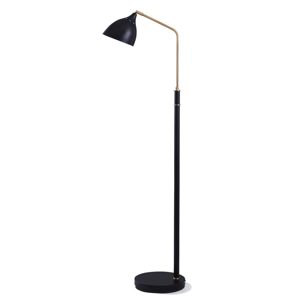 Stylecraft Harrow 60 In Black And Gold Metal Floor Lamp With Black And Gold Metal Floor Lamp