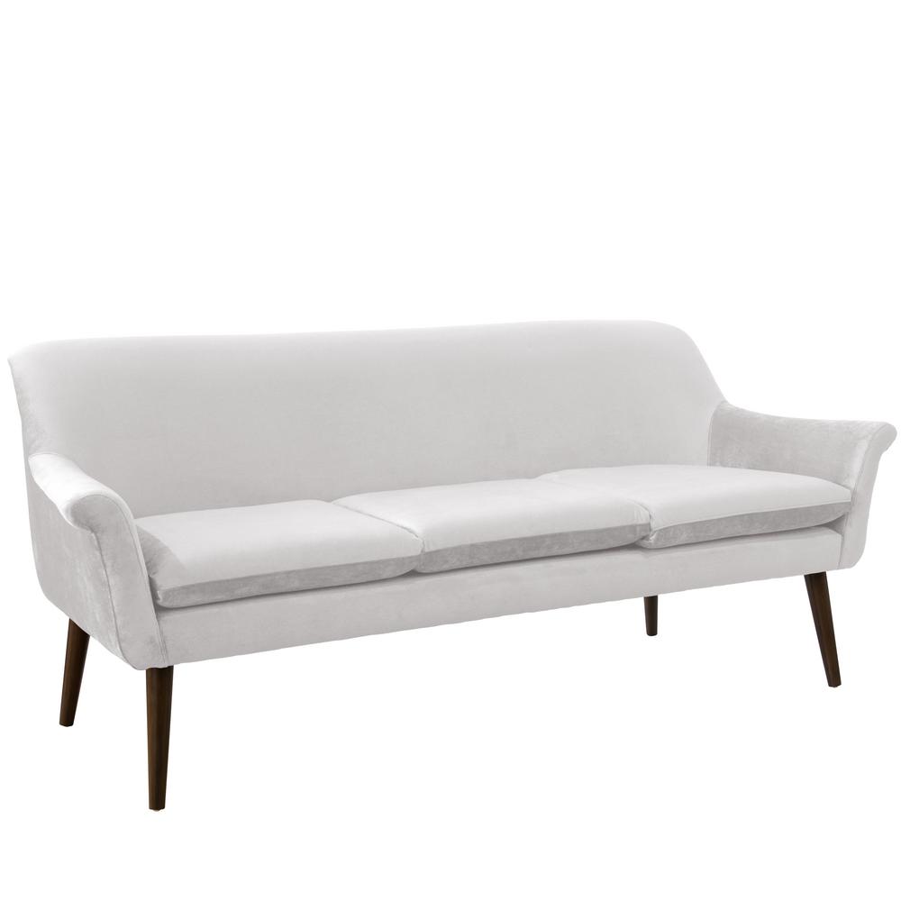 White Sofas Loveseats Living Room Furniture The Home Depot Mystere Snow Modern Sofa