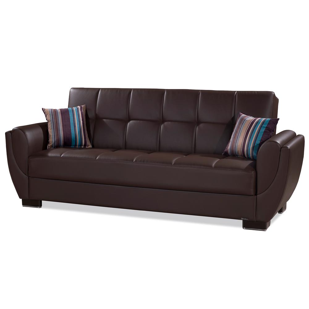 Ottomanson Armada Air Leatherette Upholstery Sleeper Sofa Bed With Ottomanson Armada Air Leatherette