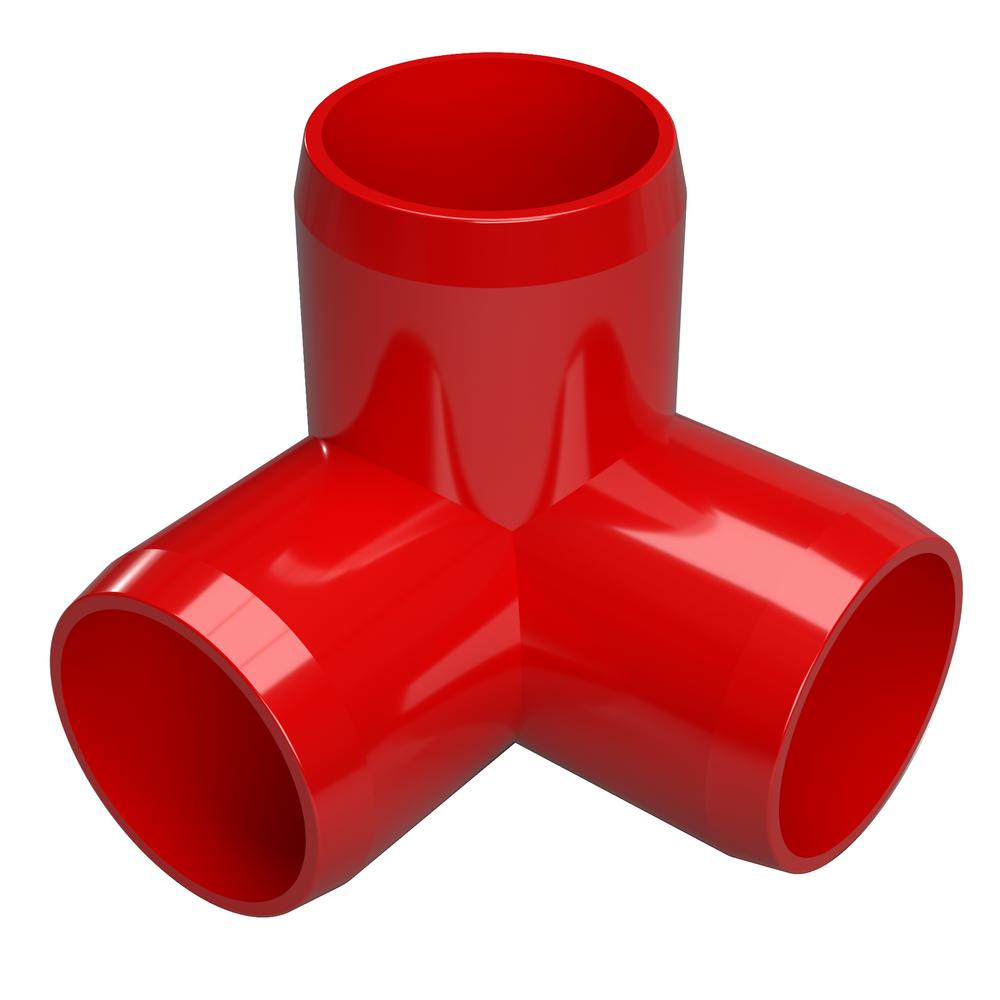 Formufit 1 In Furniture Grade Pvc 3 Way Elbow Red 4 Pack Furniture Grade Pvc 3 Way Elbow In Red 4