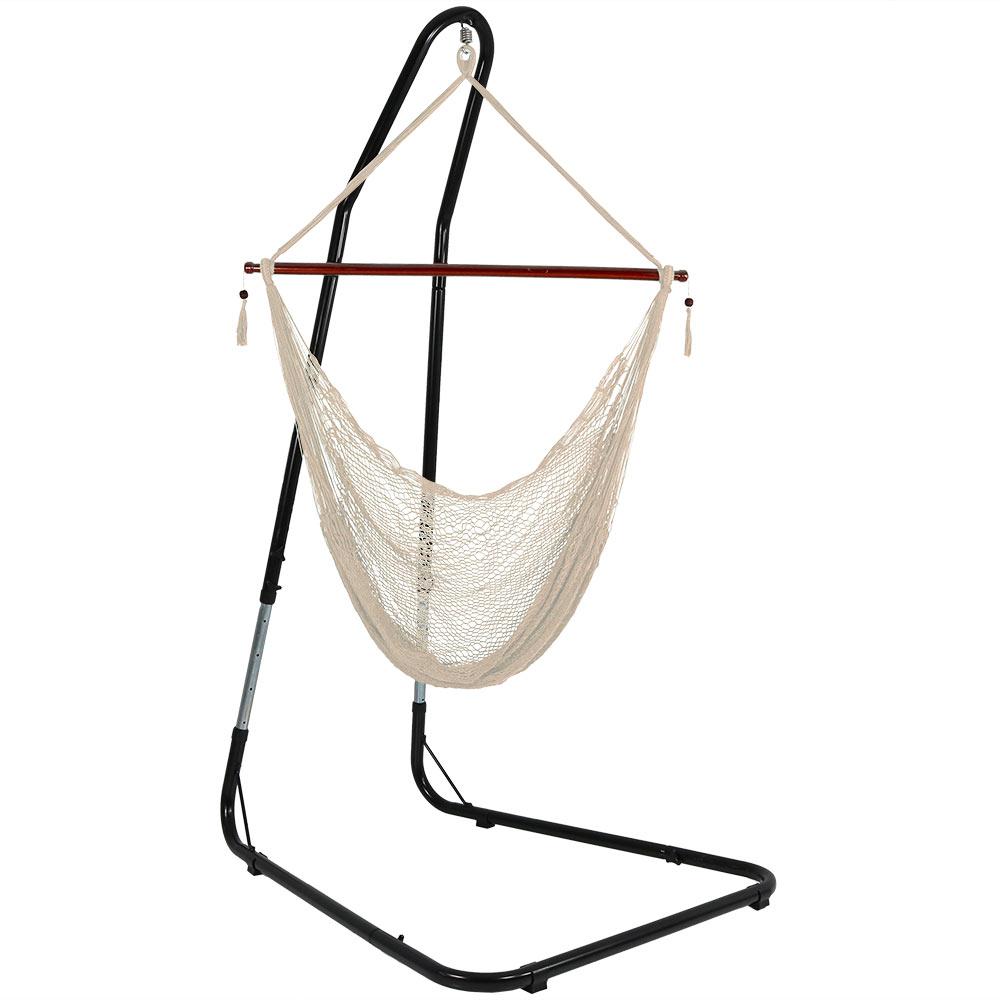 Sunnydaze Decor Cabo 6 Ft L X Large Rope Hammock Chair With Stand
