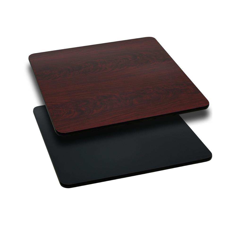 Flash Furniture 30 Inch Square Dining Table W/ Black Or Mahogany Reversible Laminate Top