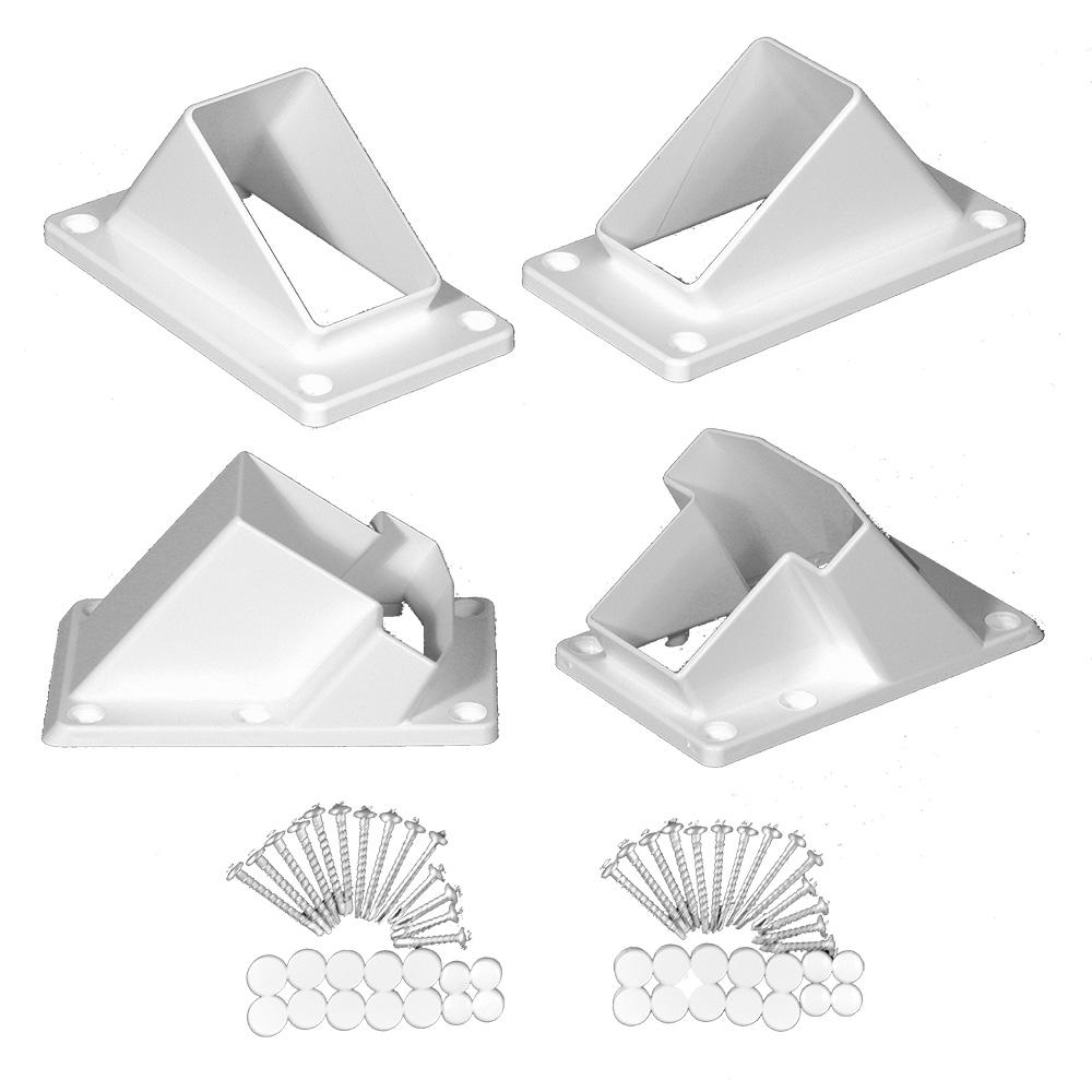 Weatherables Walton White Stair Railing Bracket Kit (4Piece)AWBR
