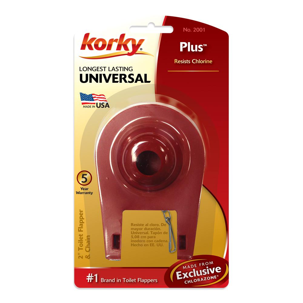 Korky Universal Replacement Rubber Flapper Red Chlorine Resistant