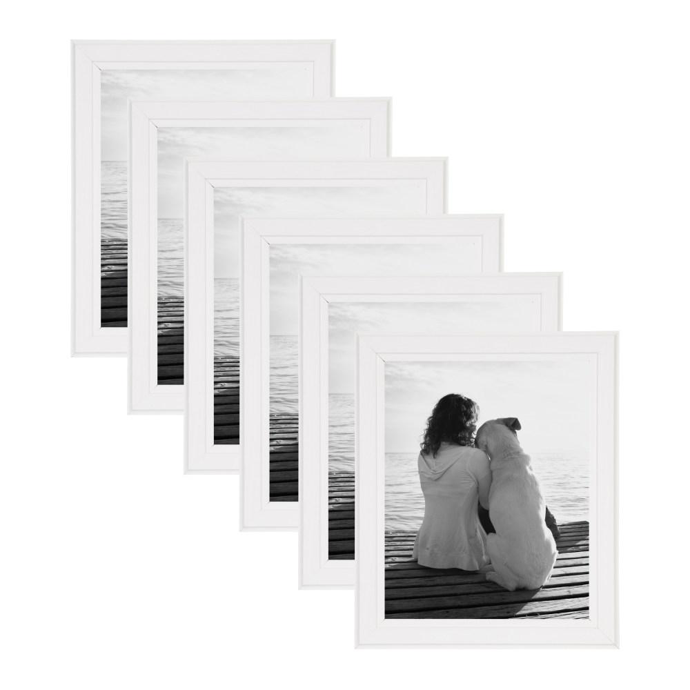 DesignOvation Kieva 8 in. x 10 in. White Picture Frame (Set of 6