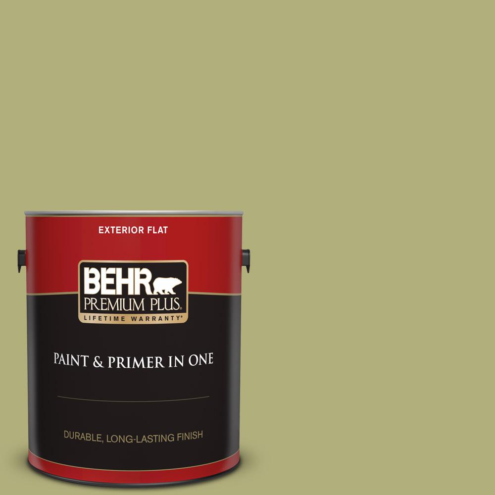 BEHR PREMIUM PLUS 1 gal. M3405 Fresh Artichoke Flat Exterior Paint