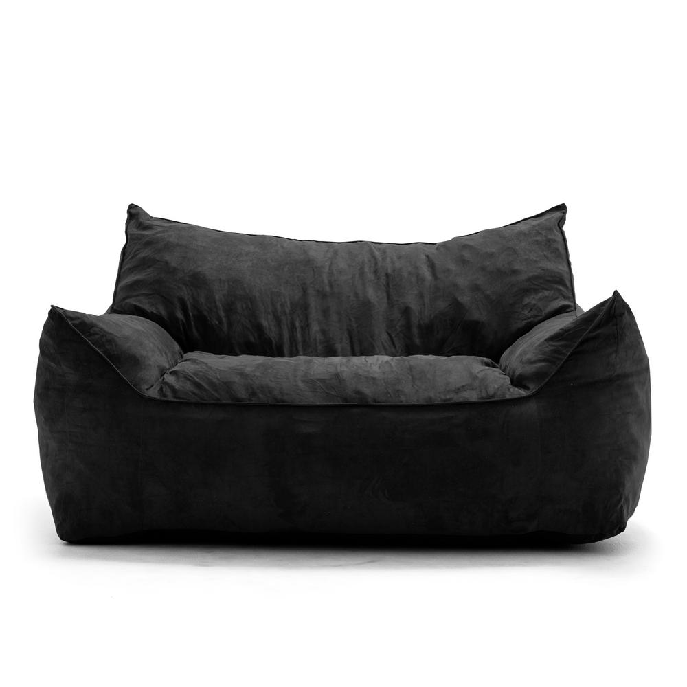 Bean Bag Sofa Chairs The Home Depot Imperial Fufton Shredded Ahhsome Foam Black Comfort Suede Plus Bean Bag