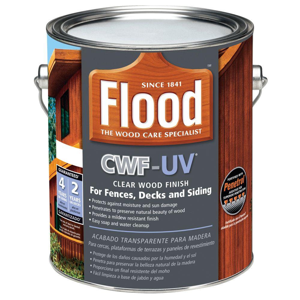 Flood 1 gal. Clear CWFUV Oil Based Exterior Wood FinishFLD54201 The Home Depot