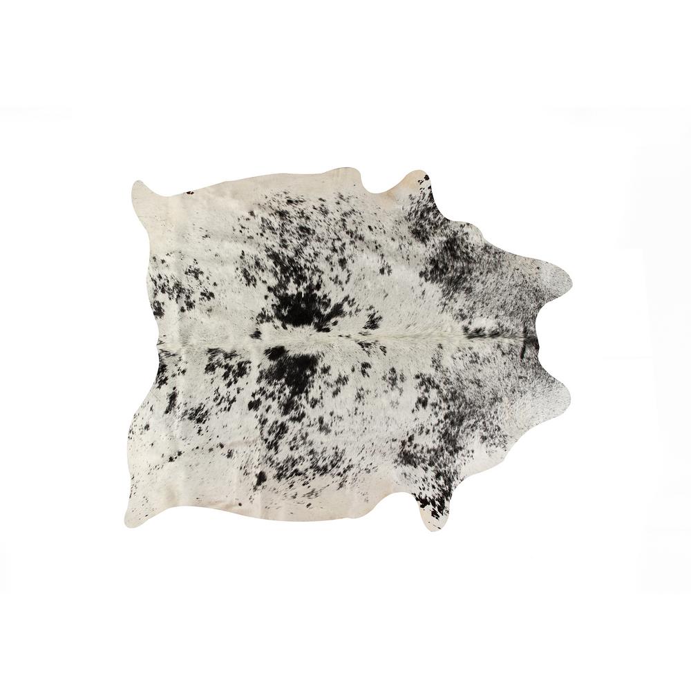 Kobe Cowhide Salt & Pepper White/Black 5 ft. x 7 ft. Animal Print Area Rug