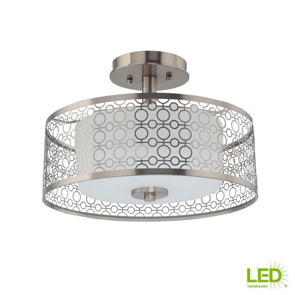 Home Decorators Collection 14 In 1 Light Brushed Nickel Integrated Home Decorators Collection 14 In 1 Light Brushed Nickel Integrated Led Semi Flushmount
