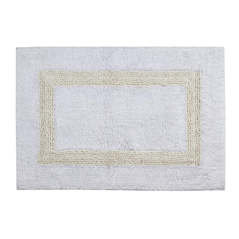 Hotel Collection White And Ivory 17 In X 24 In Cotton Bath Rug