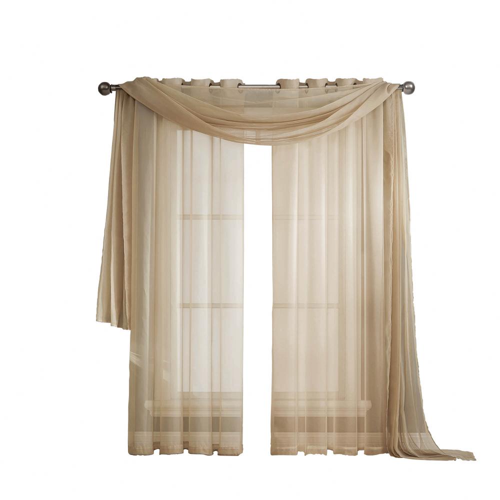 Window Elements Solid Voile Sheer 216 In L Polyester Curtain