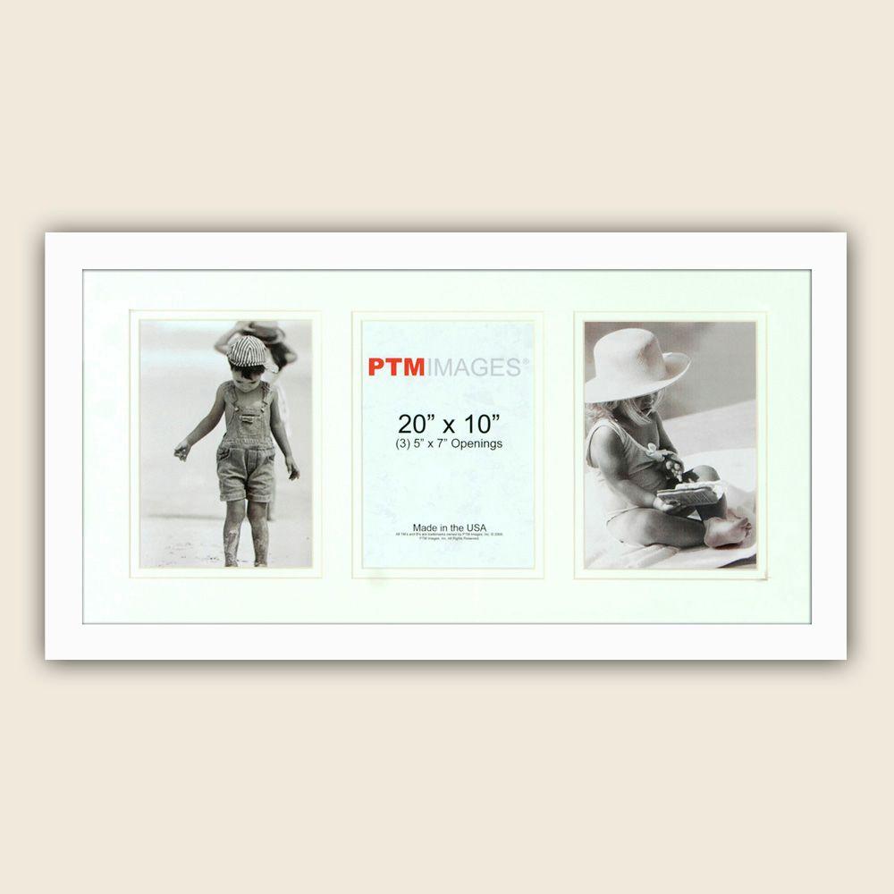 PTM Images 3Opening Holds (3) 5 in. x 7 in. Matted White Photo Collage
