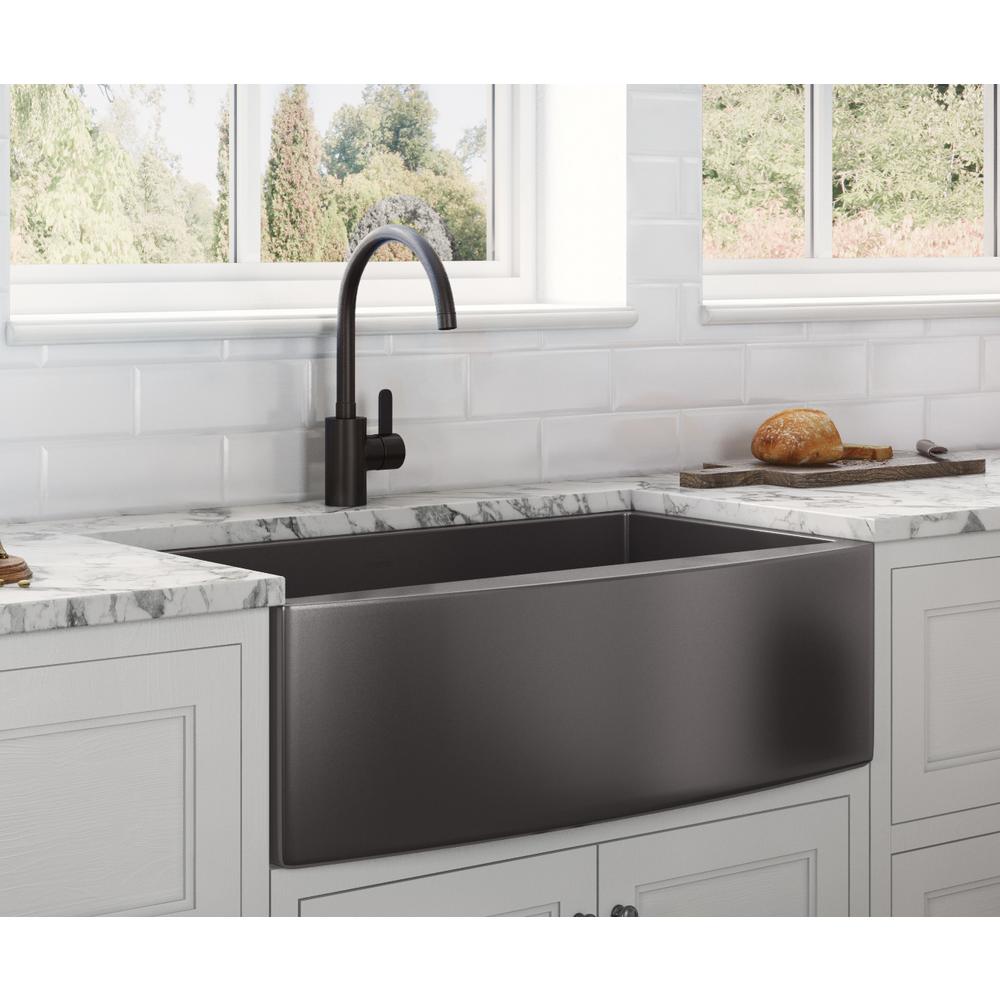 black stainless steel sink