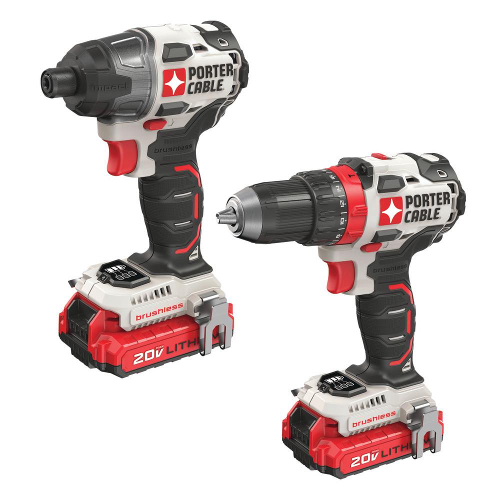 PorterCable 20Volt MAX LithiumIon Cordless Combo Kit (2Tool) with 2