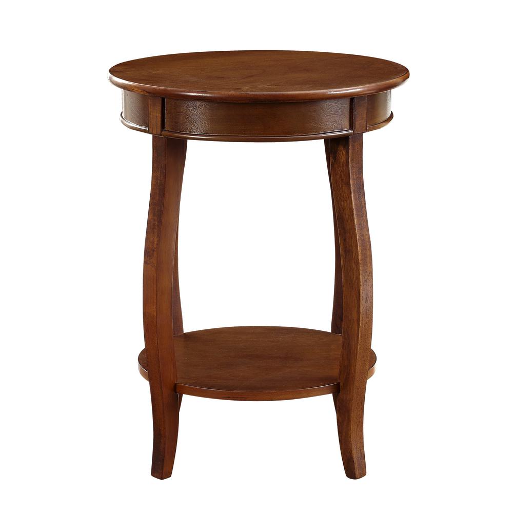 Hazelnut Round Table With Shelf Hazelnut Round Table With Shelf