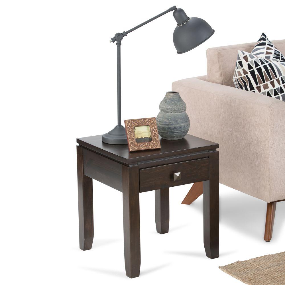 Simpli Home Cosmopolitan Coffee Brown Storage End Table INT AXCCOS