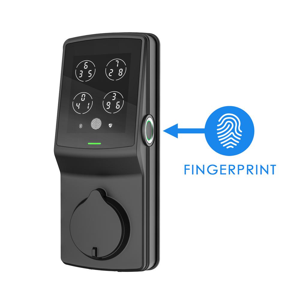 Lockly Secure Plus Matte Black Single Cylinder Keypad Smart Alarmed Lock Deadbolt With Bluetooth 3d Fingerprint Sensor