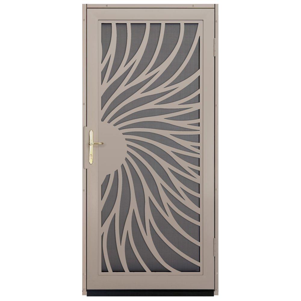 Unique Home Designs 36 in. x 80 in. Solstice Tan Surface Mount Steel