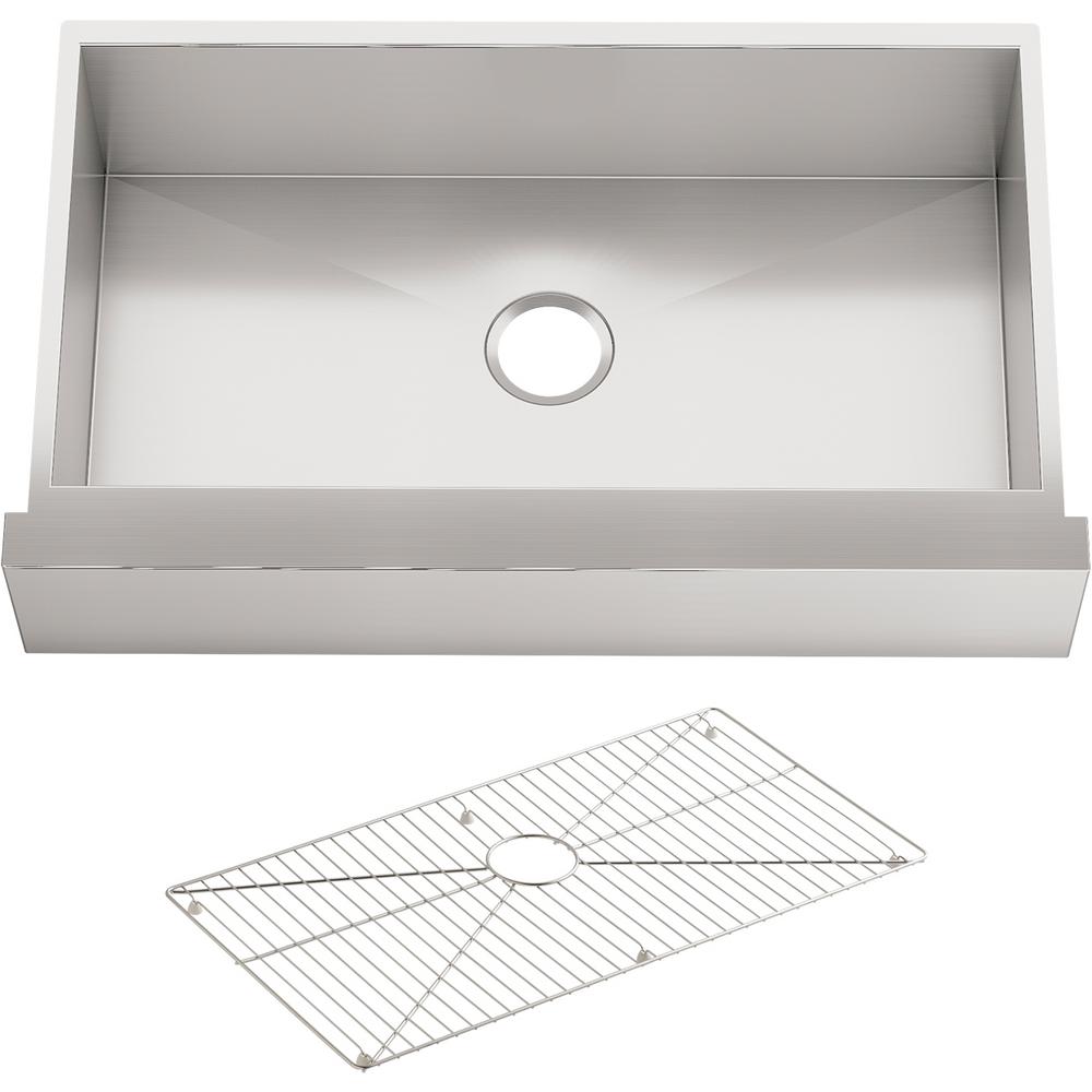 KOHLER Vault Undermount Stainless Steel 36 In Single Basin Kitchen   Stainless Steel Kohler Farmhouse Kitchen Sinks K 3943 Na 64 1000 