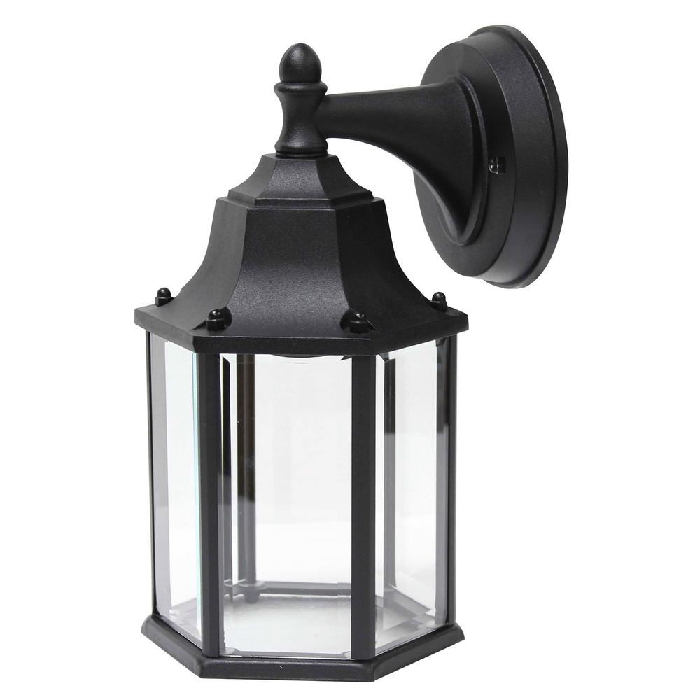 Y Decor Black Outdoor Integrated LED Light Wall Lantern ... on Decorative Exterior Wall Sconce Black id=91548