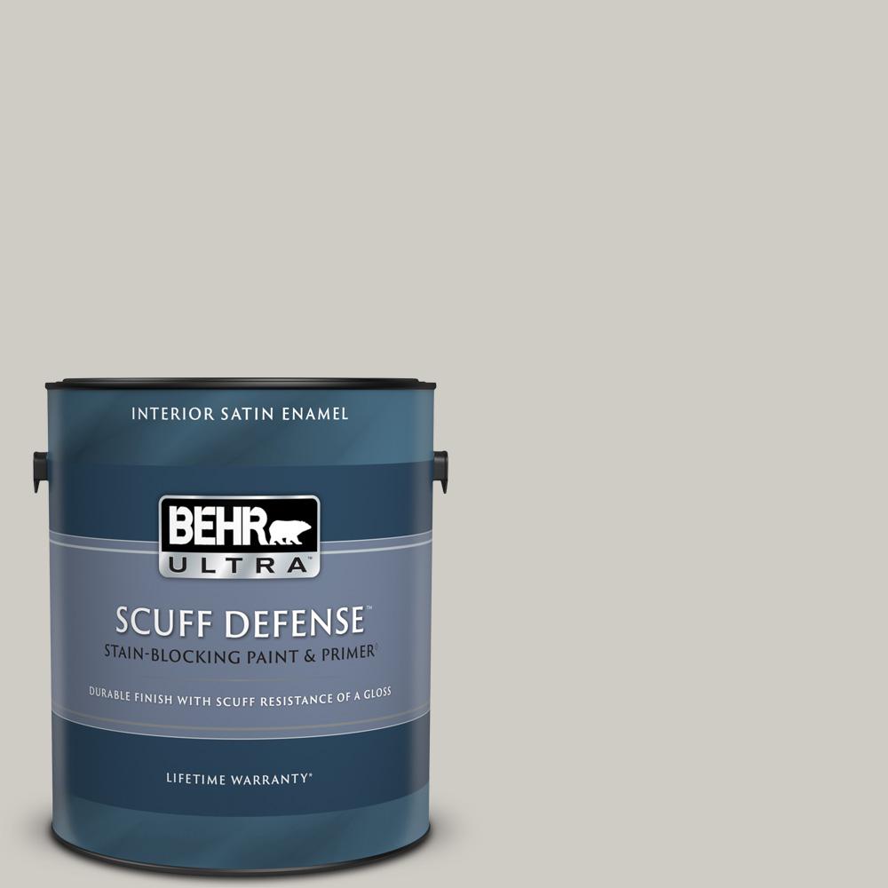 BEHR ULTRA 1 Gal. #PPU26-10 Chic Gray Extra Durable Satin Enamel ...