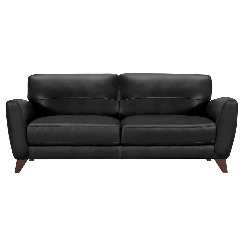 Armen Living Genuine Black Leather Contemporary