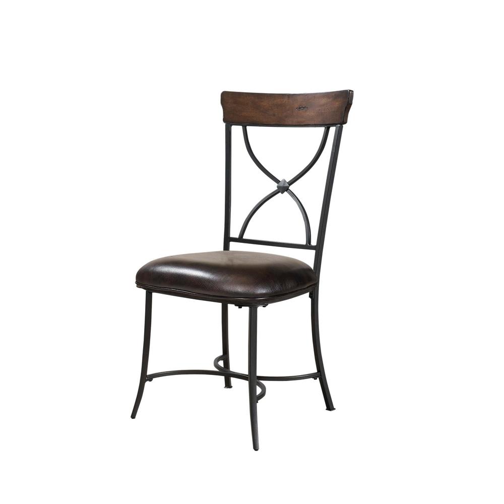 Hillsdale Furniture Cameron Dark Grey Metal X Back Dining Chair 4671
