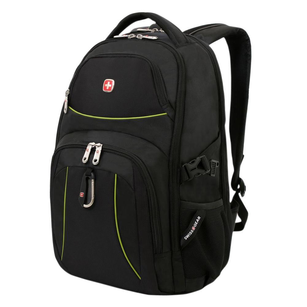 SWISSGEAR 18.5 in. Black Cod and Neon Green Backpack-3255206408 - The ...