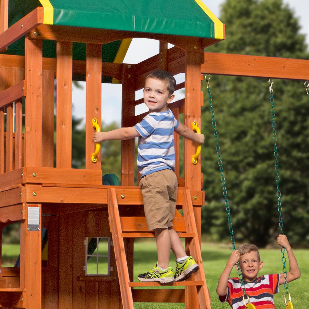 backyard discovery oakmont all cedar wood playset swing set