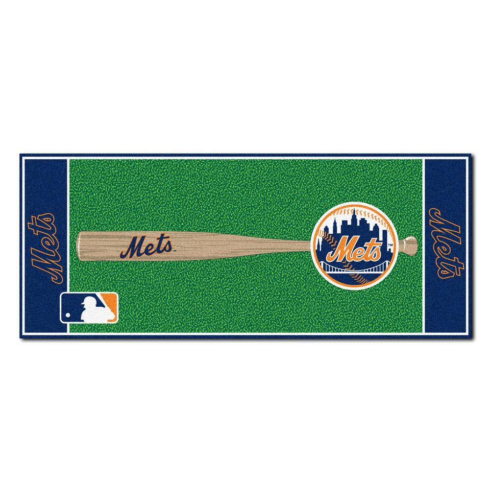 New York Mets Area Rugs The Home Depot New York Mets 3 Ft X 6 Baseball Runner Rug