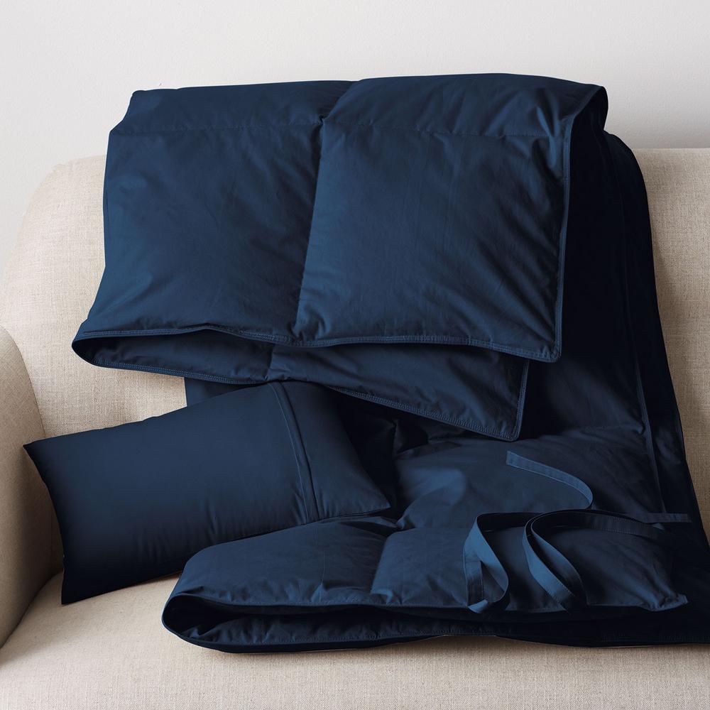 The Company Store Loftaire Down Alternative Navy Blue Travel Throw