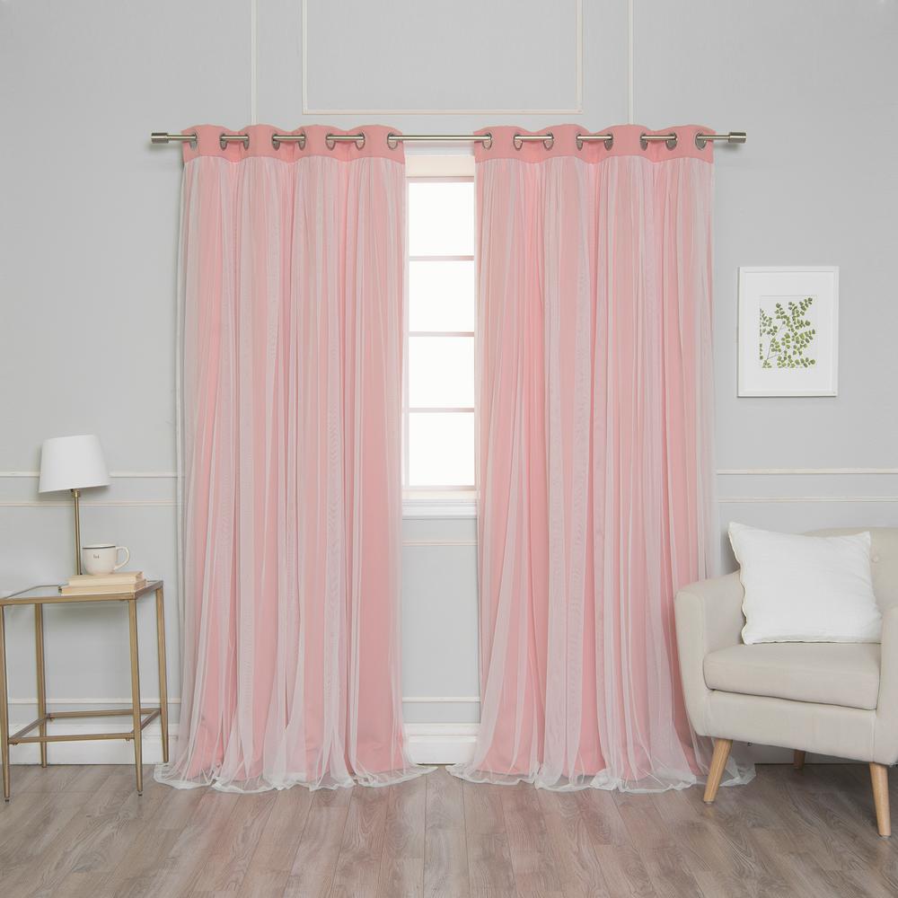 Best Home Fashion 84 In L Coral Marry Me Lace Overlay Blackout