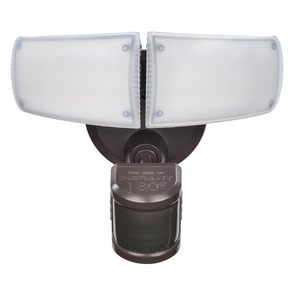 Defiant 180Degree Bronze Motion Activated Outdoor Integrated LED Twin