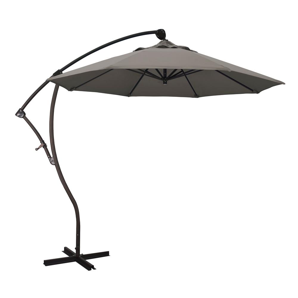 Noble House 8 67 Ft Metal Cantilever Patio Umbrella In Gray 19998 The Home Depot