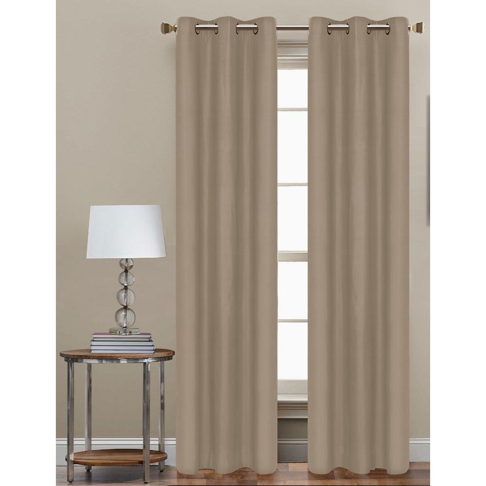 Cathay Home 84 inch L Polyester Form Blackout Grommet Curtain Panel in Taupe... by Cathay Home