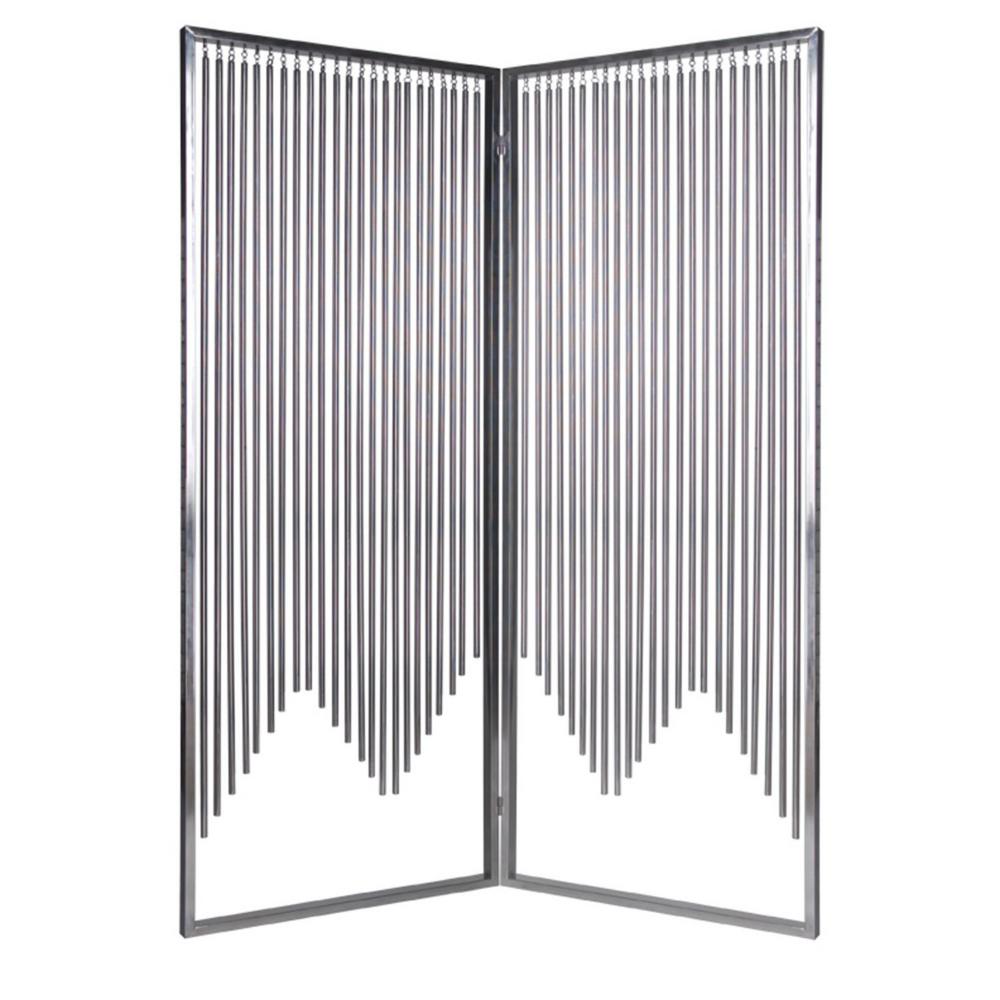 Mariana 7 ft. Silver 2Panel Screen Divider 277098 The Home Depot