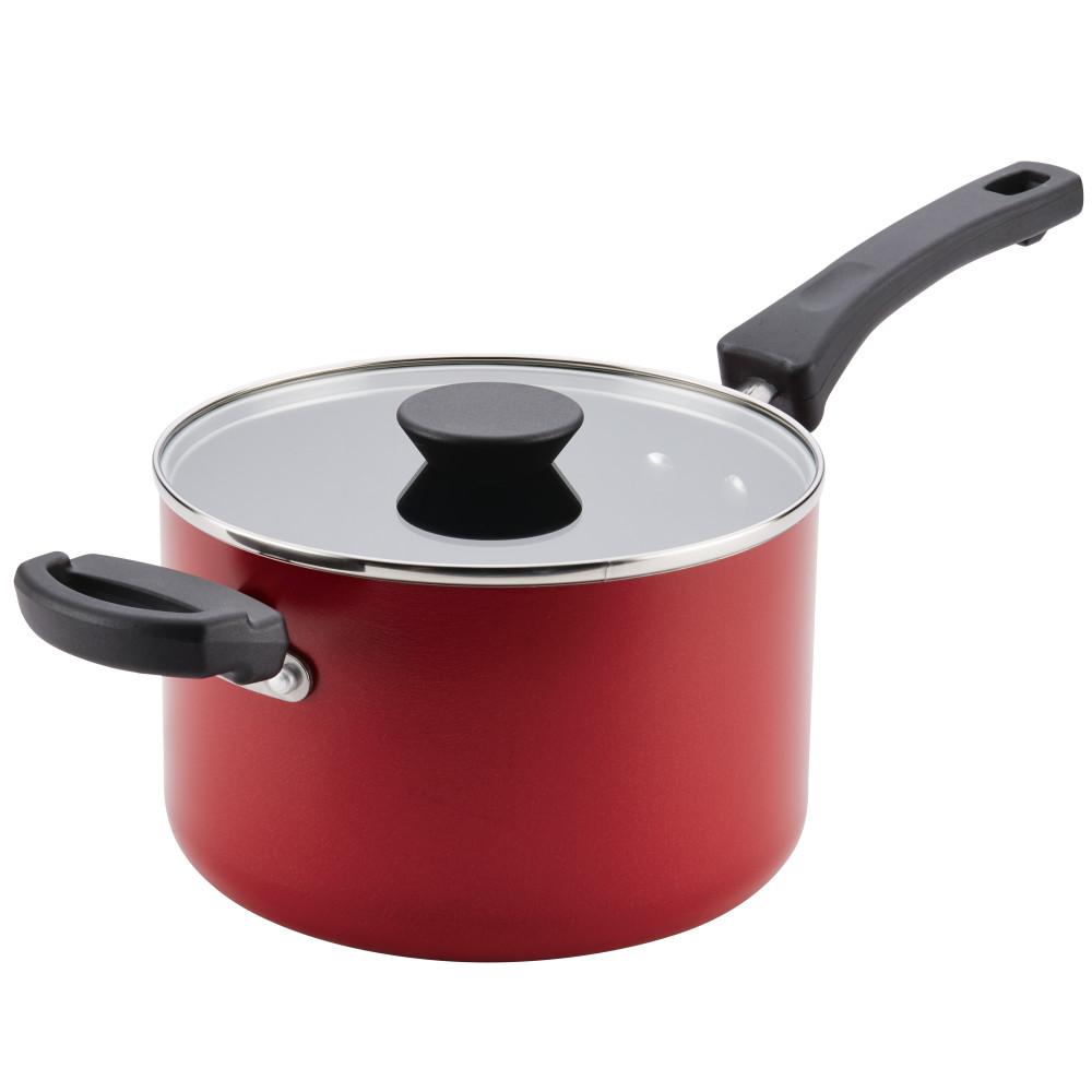 Farberware Neat Nest 3.5 Qt. Space Saving Aluminum Nonstick Covered ...