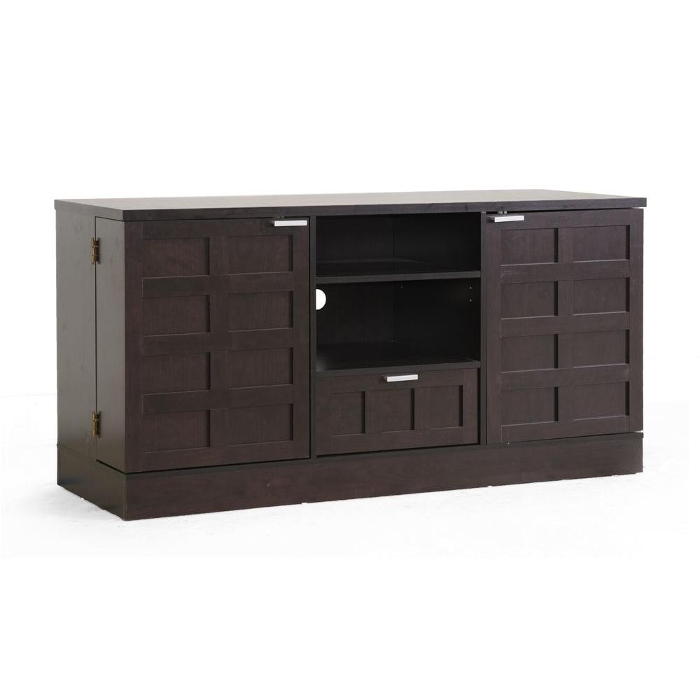Baxton Studio Tosato Dark Brown Storage Entertainment Center 28862 Baxton Studio Tosato Dark Brown Storage Entertainment Center 28862 4122 Hd The Home Depot