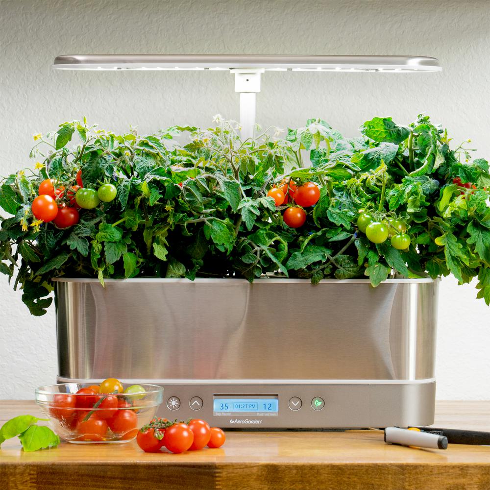 Aerogarden Harvest Elite Slim Stainless Home Garden System 901124