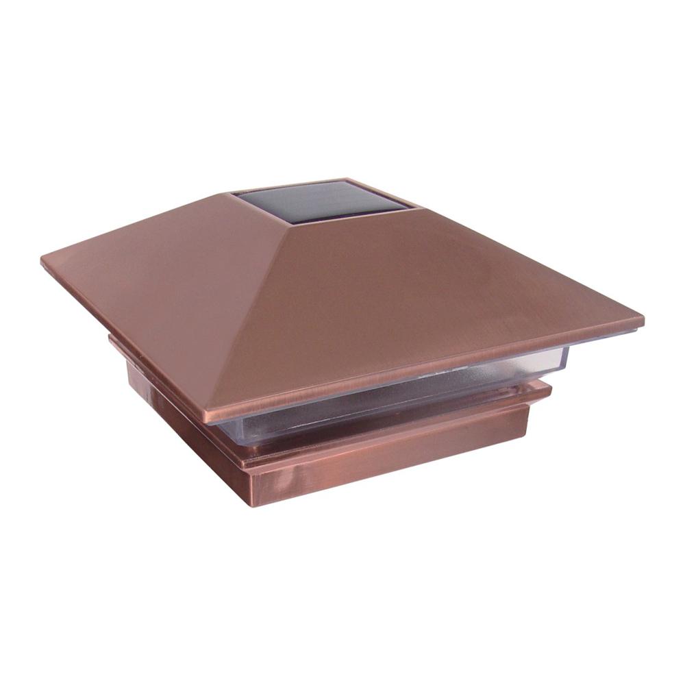 Veranda 4 in. x 4 in. 3 Lumens Copper Plated Plastic Solar