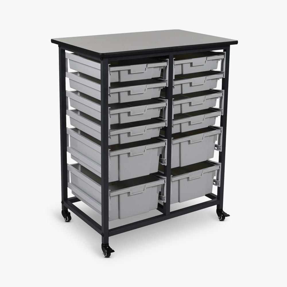 Luxor Mobile Double Row Steel Frame Storage Unit With 8 Small And