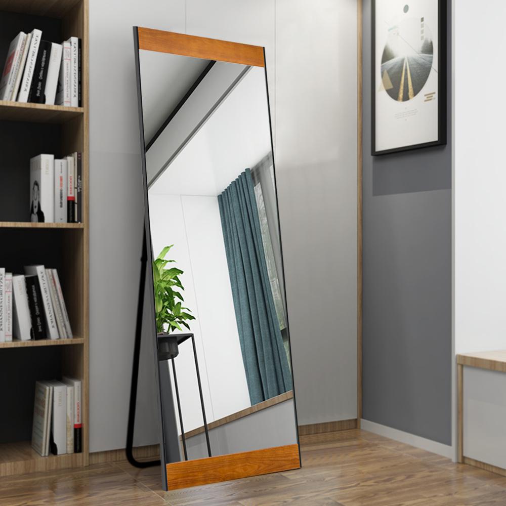 Modern Solid Wood Full Length Floor Mirror Leaning Bedroom Living Room