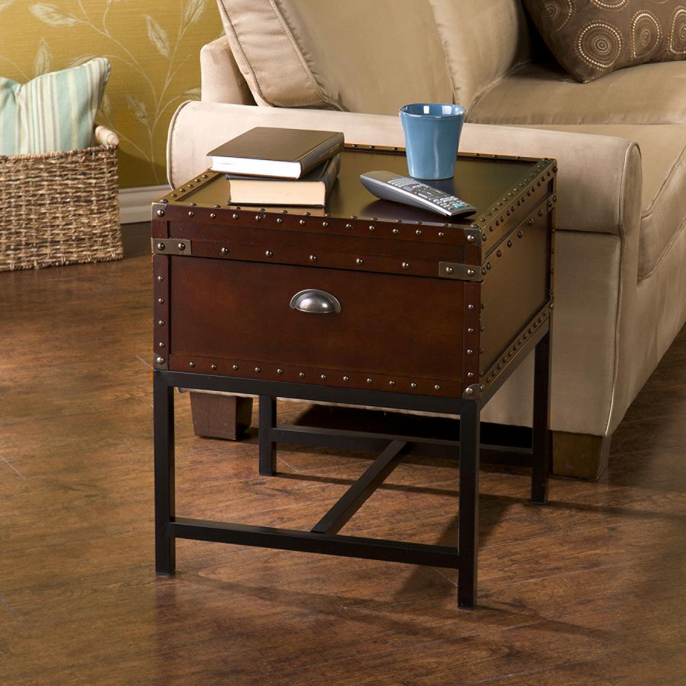 Southern Enterprises End Tables Accent The Home Depot Voyager Espresso Trunk End Table
